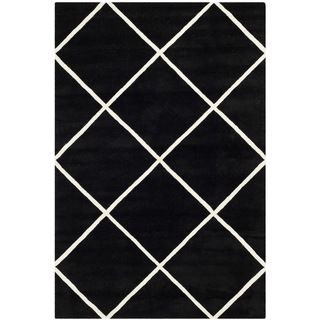 Safavieh Handmade Moroccan Chatham Black Wool Area Rug (6 X 9)