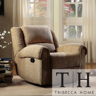 Tribecca Home Polmont Beige Chenille Tufted Recliner