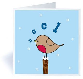 pack of six singing robin christmas cards by mrs booth