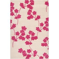 Jill Rosenwald Hand tufted Pink Reelan Floral Wool Rug (33 X 53)