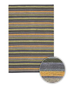 Handmade Contemporary Multicolored Striped Alba Rug (8 X 11)