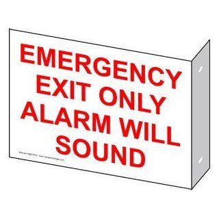 Emergency Exit Only Alarm Will Sound Sign NHE 6732Proj Enter / Exit  Business And Store Signs 