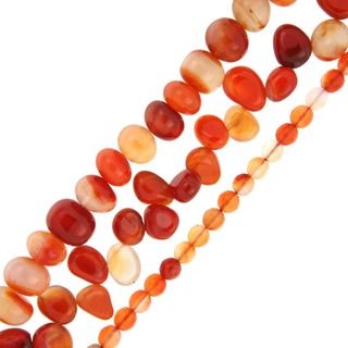 Pearlz Ocean Orange Carnelian Loose Bead Strands (Set of 3) Pearlz Ocean Loose Beads & Stones