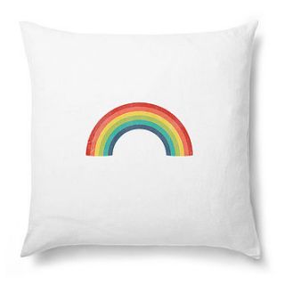 vintage style rainbow cushion by the brolly shop