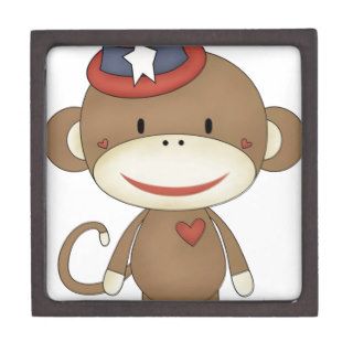sock monkey july4 premium jewelry box