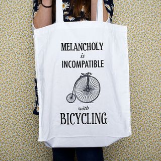 bicycle quote tote bag by of life & lemons