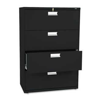 Hon 600 Series 36 inch wide Black Four drawer Lateral File Cabinet