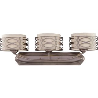 Harlow Bronze And Khaki Fabric Shades 3 light Vanity Fixture