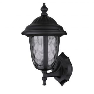 Transitional Black One light Clear optic Glass Outdoor Wall Fixture