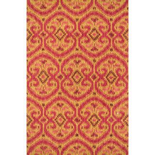 Montague Gold/ Berry Wool Rug (50 X 76)