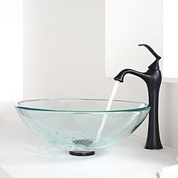 Kraus Bathroom Combo Set Clear Glass Vessel Sink/faucet
