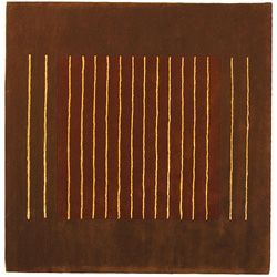 Handmade Soho Stripes Rust New Zealand Wool Rug (6 Square)