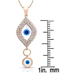 14k Rose Gold 1/3ct TDW Diamond Evil Eye Necklace (I J, I2 I3) Diamond Necklaces
