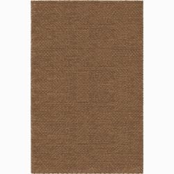 Handwoven Brown One inch Mandara New Zealand Wool Rug (5 X 76)