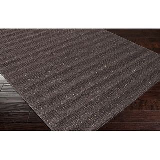 Hand crafted Solid Brown Baham Wool Rug (5 X 8)