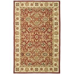 Hand hooked Chelsea Fall Tabriz Red Wool Rug (76 X 99)