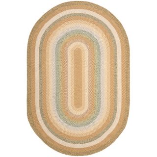 Hand woven Country Living Reversible Tan Braided Rug (9 X 12 Oval)