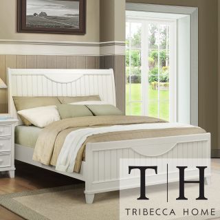 Tribecca Home Tribecca Home Alderson Cottage White Beadboard Crescent Shaped Queen size Bed White Size Queen