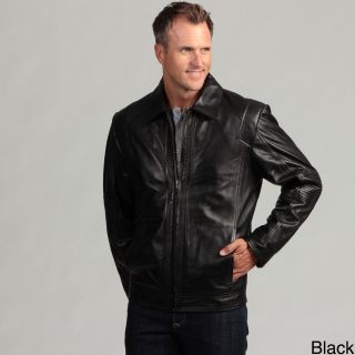 Izod Mens Lambskin Leather Moto Jacket