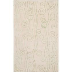 Abstract Somerset Bay Hand tufted Bacelot Bay Green Beach inspired Wool Rug (5 X 8)