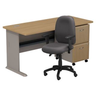 Bush Series A Desk with 2 Drawer File and Chair SMA005CHLOSU