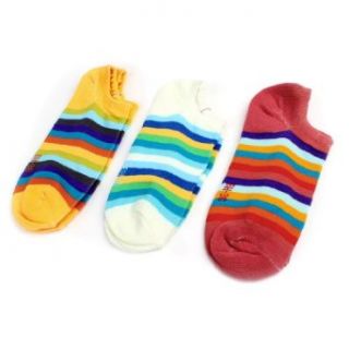 Girls Assorted Color Stripe Pattern Short Low Cut Athletic Socks 3 Pairs Clothing