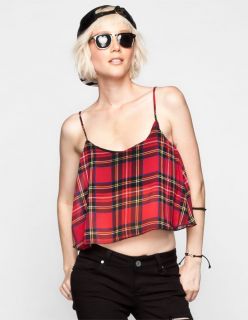 Plaid Print Womens Cami Red Combo In Sizes Large, X Small, Small, Me
