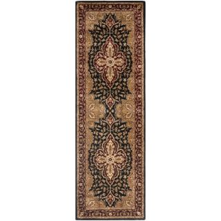 Handmade Persian Legend Black/ Red Wool Rug (26 X 10)
