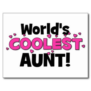 World's Coolest Aunt  Great gift for Auntie To Be Post Card