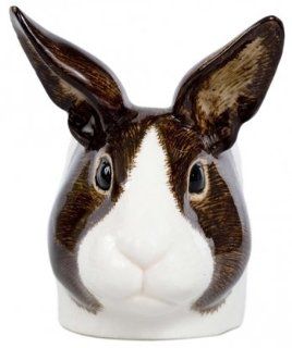 Quail Ceramics Dutch Rabbit Ceramic Egg Cup   Brown & White Trivets Kitchen & Dining