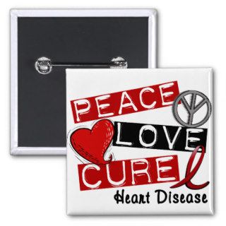 PEACE LOVE CURE HEART DISEASE PINS