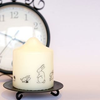 rabbit candle by light illuminate enjoy