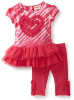 Flapdoodles Baby girls Infant Tie Dye Tunic Set, Pink Tie Dye, 12 Months Clothing