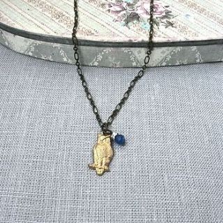 vintage style wise owl necklace by gama