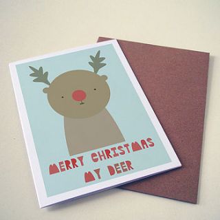 'merry christmas my deer' card by hole in my pocket