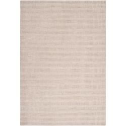 Hand crafted Solid Antique White Caparo Street Wool Rug (8 X 10)