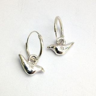 silver bird earrings by cathy newell price jewellery