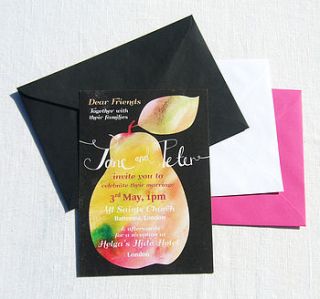 watercolour collage invitations and rsvps by hollyhock lane