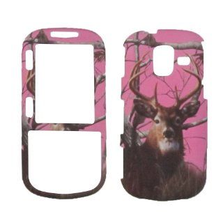 Pink Camo Rt Buck Deer Tree Rubberized Hard Case Phone Faceplate Cover Protector for Samsung U485 Intensity 3 III Verizon Wireless Cell Phones & Accessories
