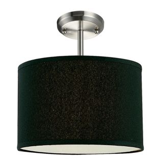 Albion One light Nickel Pendant With Black Shade
