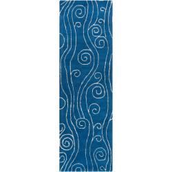 Somerset Bay Hand tufted Bacelot Bay Blue Beach Inspired Wool Rug (26 X 8)