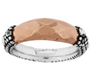 Michael Dawkins Sterling and Chocolate Starry Night Faceted Ring —
