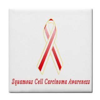 Squamous Cell Carcinoma Awareness Ribbon Tile Trivet Kitchen & Dining