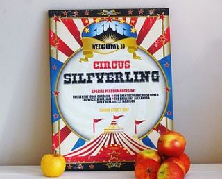 circus family name print personalised by i love design