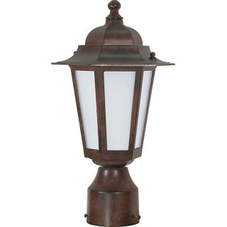 Cornerstone Old Bronze With Satin White Glass 1 light Post Lantern