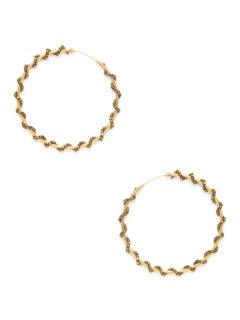 Sahara Wrapped Bead Hoop Earrings by Azaara