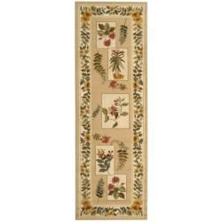 Country Hand hooked Chelsea Floral Ivory Wool Rug (26 X 10)