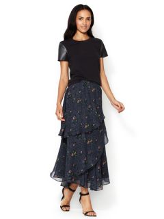 Silk Ikat Crinckle Tiered Skirt by Girl by Band of Outsiders