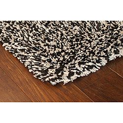 Manhattan Tweed Black/ Ivory Shag Rug (4 X 6)
