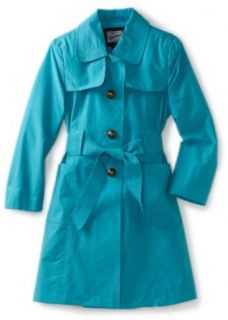 Rothschild Girls 7 16 Solid Trench Coat, Aqua, 8 Clothing